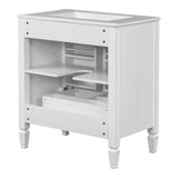 30" Bathroom Vanity with Sink, Two Doors with Shelf, Soft Close Door Hinges, Vintage Style, White N759P226000K