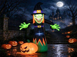 8FT Halloween Inflatable Witch and Pumpkin with Built-in LED Lights Pumpkin Blow Up Outdoor Yard 22995142