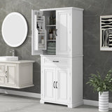 ZUN Bathroom Storage Cabinet with Doors and Drawer, Multiple Storage Space, Adjustable Shelf, White 47035858