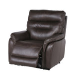 Contemporary Top-Grain Leather Recliner Set - Power Footrest, Power Headrest - Control Panel, USB B081109557