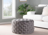 Round 24" Ottoman in Dark Grey Velvet B202P223704
