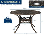 90*90*75cm Round Top Courtyard Cast Aluminum Table Bronze 20841145