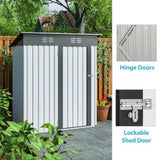 ZUN 5 X 3 Ft Outdoor Storage Shed, Galvanized Metal Garden Shed With Lockable Doors, Tool Storage Shed W1212110294