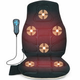 Massage Seat Cushion Back Massager W/ Heat & 6 Vibration Motors For Home 40807389