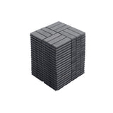30 PCS Interlocking Deck Tiles Checker Pattern, 12" x 12" Square Light Gray Acacia Hardwood Outdoor 23546728
