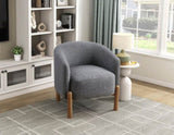 Style Comfort Accent Chair Gray Upholstery Durable Frame Solid Wood Legs Contemporary Living Room B011P304989