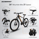 ZUN A26322 26-inch mountain bike adult aluminum frame shock absorbing front fork bike 21-speed disc W709P174689