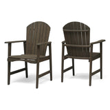 Outdoor Weather Resistant Acacia Wood Adirondack Dining Chairs , Grey Finish 64844.00GRY