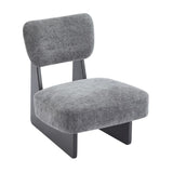 Modern Lounge Chair with Polyester Upholstery, Sturdy Wood Base With Black Finish, N767P241702C