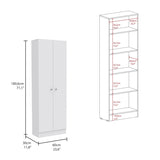 ZUN Multistorage Pantry Cabinet, Five Shelves, Double Door Cabinet -White B20091965