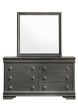 Blaze Modern Style Mirror Made with Wood in Metallic Gray B009P286643