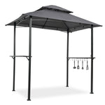 ZUN Outdoor Grill Gazebo 8 x 5 Ft, Shelter Tent, Double Tier Soft Top Canopy Steel Frame with hook 01655114