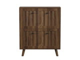Medieval-style modern shoe cabinet, upright shoe storage unit with vertical grooved finish, W1706P465289
