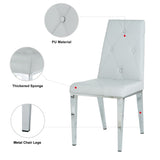 Modern simple light luxury dining Light grey Family bedroom stool back PU electroplated W210P196489