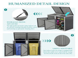 Garbage Bin Shed Stores 2 Trash Cans Metal Outdoor Bin Shed for Garbage Storage,54 cubic feet of 42366856