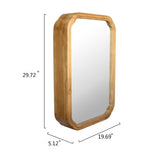 29.72*19.69 inches Functional Mirror with Cabinet, Wood Framed Bathroom Wall Cabinet with Mirror and W2295P339148