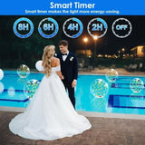 2 Pack Outdoor Solar Pool Lights, LED Light Up Balls with Remote, 3200K Warm Glow, 3 Lighting Modes 73295815