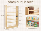 6 Tier Behind The Door Bookshelf, Wooden Kids Bookshelf with Open Storage, Wall Mount Shelve & 28329247