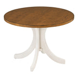 ZUN TOPMAX Mid-Century Solid Wood Round Dining Table for Small Places, Walnut Table WF296298AAD