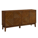 60.5'' Buffet Cabinet with Storage, Farmhouse Fluted Sideboard with Geometric Pattern & Adjustable W1801P288506