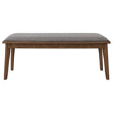 Grey and Natural Walnut Upholstered Dining Bench B062P145521