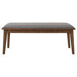 ZUN Grey and Natural Walnut Upholstered Dining Bench B062P145521