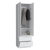 Vico 76" High Armoire Wardrove Closet with 2 Drawers, Double Door Cabinet , One Shelf and Hanging B200P188838
