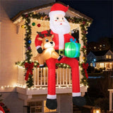 9.5ft Inflatable Sitting Santa Decor - 4 Built-in LED Lights 210T Polyester Quick Inflation Outdoor 69590426