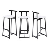 Bar Stools Kitchen Island Bar Chairs Set of 3 Metal Counter Barstools with Backrest for Dining Pub W1757P265183