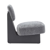 Modern Lounge Chair with Polyester Upholstery, Sturdy Wood Base With Black Finish, N767P241702C