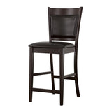 Black and Espresso Upholstered Counter Height Stools B062P145485