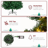 ZUN 6ft PVC Material DIY 150 Lights Warm Color 8 Modes 1050 Branches Christmas Tree Green 99688491