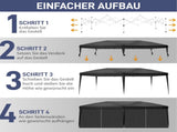 3 x 6m Four Windows Practical Waterproof Folding Tent Black 83265586