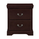 1pc Classic Traditional 2 Drawers Nightstand Cherry Finish Bedroom Furniture Wooden Bedside Table B011P233733
