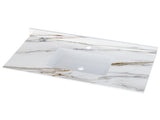 43 Inch Marble Vanity Top, Bathroom Vanity Top with Undermount Rectangular Middle Sink and 4" Height 88013051