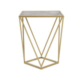 CREATIVE SIMPLE GLASS SIDE TABLE,GOLDWHITE COLOR N770P234478G