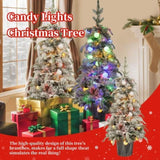 ZUN Lighted Candy Christmas Tree Set of 2, 3ft Artificial Tree with Warm White Lights, Christmas Tree N710P181804Z