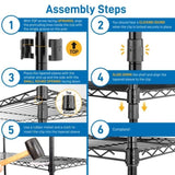 ZUN 58''W Adjustable Storage Shelves 1500LBS NSF Wire Shelving Unit 5 Tier Metal Shelving for Storage 64147316