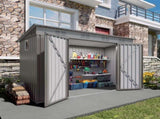4 x 9 FT Outdoor Storage Shed, Metal Garden Shed Tool House with Sloping Roof,6 vents and 2 Swing W3213P317947