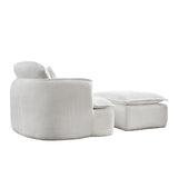 Convertible Compressed Sofa Chair with Ottoman, Modern Corduroy Fabric Armchair for Small Spaces, W1036P251805