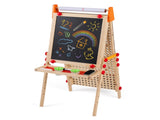 4-in-1 Kids Art Easel with Marble Run, Adjustable Height Double-Sided Drawing Easel with Paper Roll 01860714