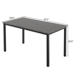 ZUN Disassemble rectangular dining table with straight feet MDF grey PVC marble surface 120*76*76cm N101 10906772