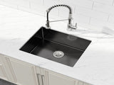 Stainless Steel Kitchen Sink, 23x19 Single Bowl, Undermount Handmade Sink in Black, with US 22229091