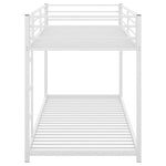 ZUN Twin over Twin Metal Bunk Bed, Low Bunk Bed with Ladder,White 67500234