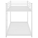 ZUN Twin over Twin Metal Bunk Bed, Low Bunk Bed with Ladder,White 67500234