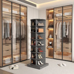 ZUN new 360 gray rotating shoe cabinet with 7 layers can accommodate up to 28 Paris shoes W1320P156771