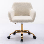 ZUN Hengming Faux Fur Home Office Chair,Fluffy Fuzzy Comfortable Makeup Vanity Chair ,Swivel Desk Chair W21256753