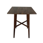 ZUN Modern Bar Height 42" Dining Table, Rubberwood Legs and Laminate Table Top, Walnut Finish, Black 65503.00WALN