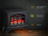 Freestanding Electric Fireplace Heater Realistic Flames Effect, Overheating Protection for Indoor 74207341