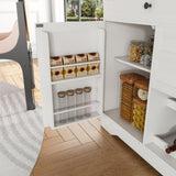 54" Farmhouse Buffet Sideboard with Storage Cabinet & Adjustable Shelf Wood Top Dining Table with W2700P300563